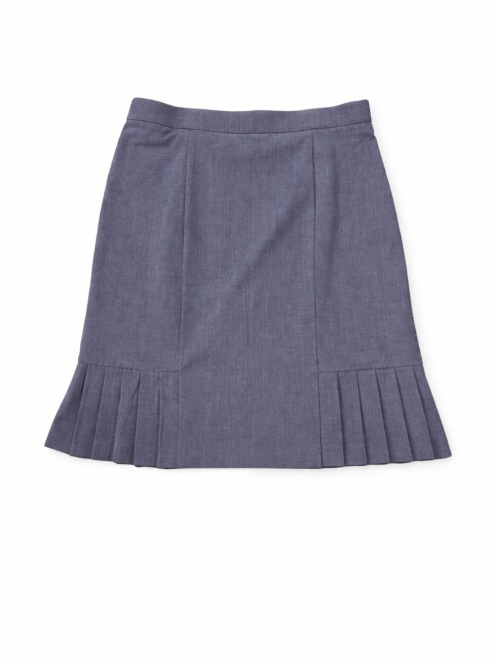 Dress Barn Pleated Hem Pencil Skirt in Slate Blue